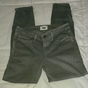 PAIGE Verdugo Women's Army Green Ankle Skinny Jeans